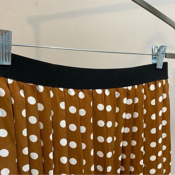 NEW Jillian Harris Brown Blogger’s Fav. Polka Dot Pleated Midi Skirt Plus Sz 2X - Picture 5 of 9